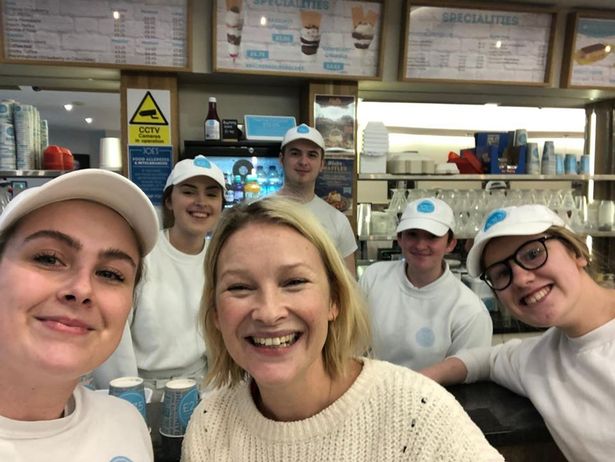 Joanna Page visits our Mumbles Parlour!